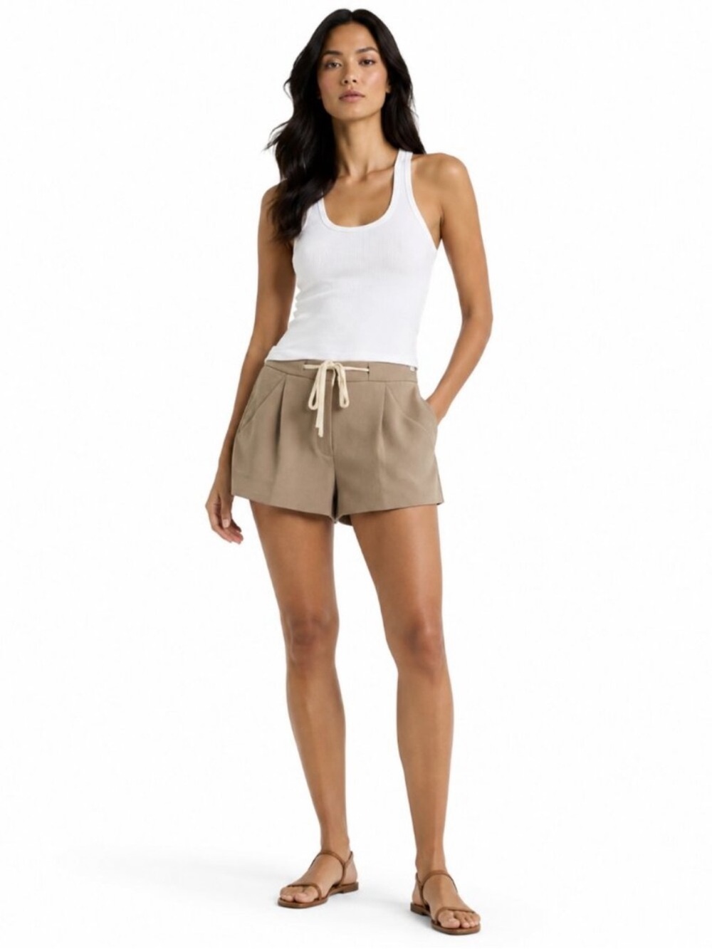NEW Wilfred Exergue Tie Front Button Fly Trouser Dress Short Size 10